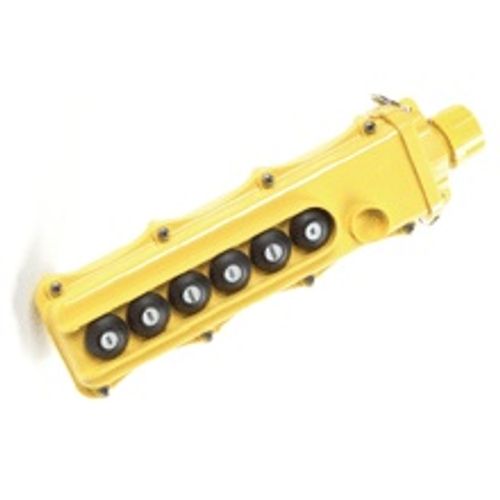 Main product image of Woodhead Pendant Control Station, NO/NC, 1-Speed, 6 Pushbutton, Mushroom Head Operator, 4X NEMA, 5056-1