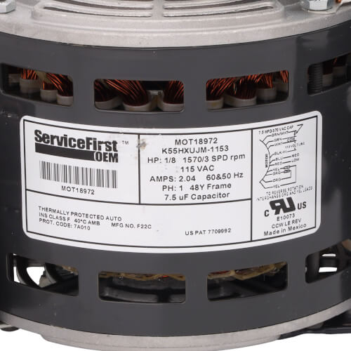 Main product image of 115v 1/8hp 1570prm 3spd Motor, MOT18972