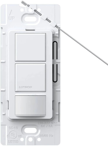 Main product image of Maestro Dual Circuit Motion Sensor Switch, 6A, 120-277V, Dual Single Pole, Ground or Neutral required, MS-OPS6-DDV-WH, White