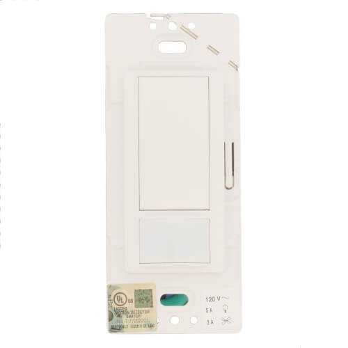 Main product image of Maestro Motion Sensor Switch, Vacancy Only, Ground or Neutral Required, 5A Light, 3A Fan, 120V, Single/Multi-Location, MS-VPS5MH-WH, White