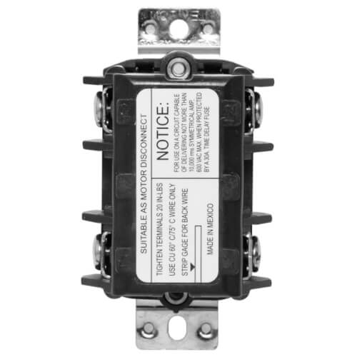 Main product image of 3P, 3-Phase, Black Manual Motor Short Toggle Switch, 30A (600V)