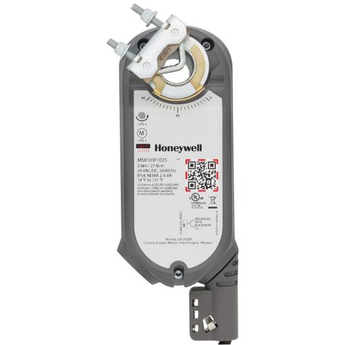 Main product image of 2 Pos./SPST SR 27 lb-in., 3 Nm, U-Bolt, Clip-In, Fire/Smoke Damper Direct Coupled Actuator (24V)