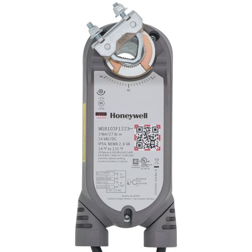 Main product image of 2 Pos./SPST SR 27 lb-in., 3 Nm, U-Bolt, Conduit, Fire/Smoke Damper Direct Coupled Actuator w/ 2 Aux. Sw. (24V)