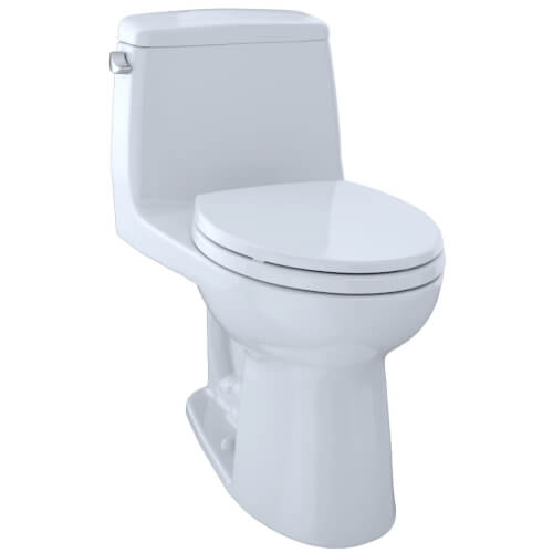 Main product image of Eco Ultramax 1.28 GPF One-Piece Elongated Toilet w/ CEFIONTECT Ceramic Glaze, SoftClose Seat, & E-MAX Flush System (Left Trip Lever) (Cotton White)