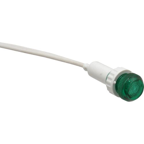 Main product image of 110V Green Round Lens Indicating Light w/ Wire Leads, 104108