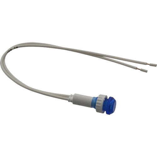 Main product image of 12V Blue Round Lens Indicating Light w/ Wire Leads, 114870