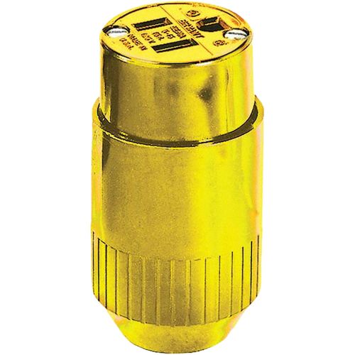 Main product image of 15A 125V NEMA 5-15R Heavy-Duty Straight Connector, Yellow, 5269BY