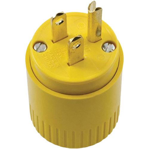 Main product image of 15A 125V NEMA 5-15P Commercial-Grade Valise Straight Plug, Yellow, 5965BY