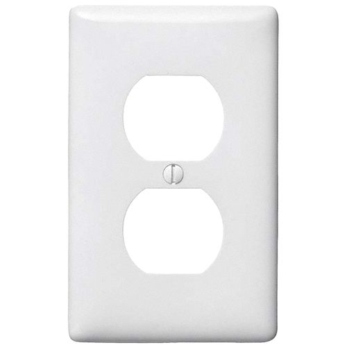 Main product image of 1-Gang Duplex Receptacle Wall Plate, White, P8W