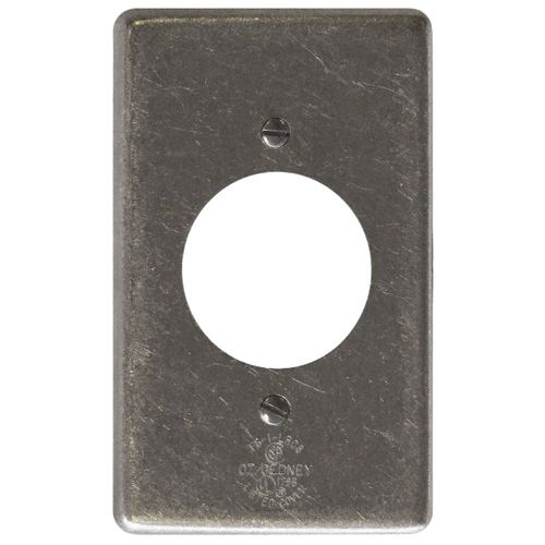 Main product image of 1-Gang Steel Large-Round Receptacle Device Box Cover, FS-1-LRCS