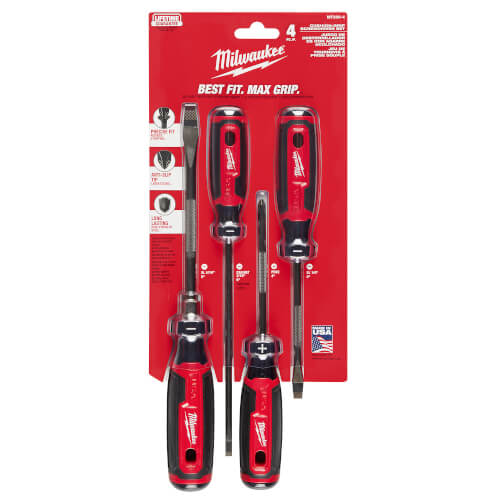 MT2004 Milwaukee MT2004 4 Piece Cushion Grip Screwdriver Set