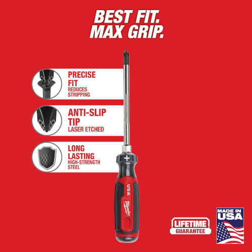 Main product image of #2 Phillips 4" Cushion Grip Screwdriver (Made in USA)