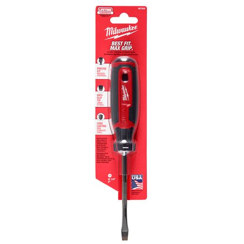 Main product image of 1/4" Slotted 4" Cushion Grip Screwdriver (Made in USA)