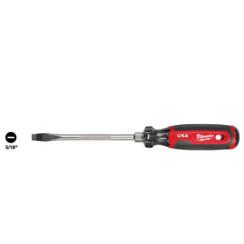 Main product image of 3/8" Slotted 8" Cushion Grip Screwdriver (Made in USA)