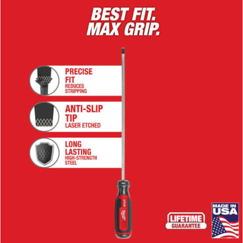 Main product image of 1/4" Cabinet 10" Cushion Grip Screwdriver (Made in USA)