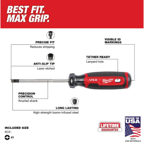 Main product image of #1 ECX 4" Cushion Grip Screwdriver (Made in USA)