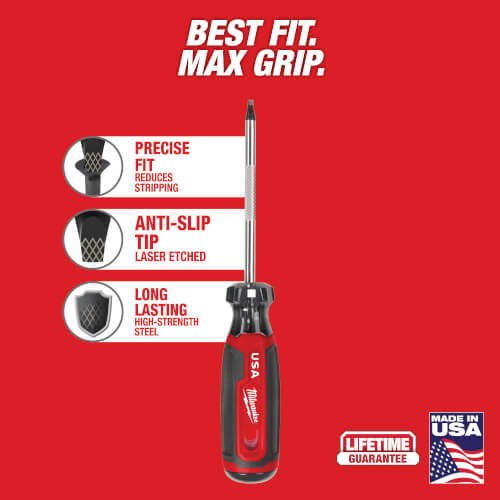 Main product image of #2 Square 4" Cushion Grip Screwdriver (Made in USA)