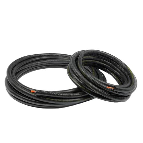 Main product image of 1/4" LL x 5/8" SL Mini Split Refrigerant Line Set w/ Flare Nuts, 1/2" Black Duraguard UV