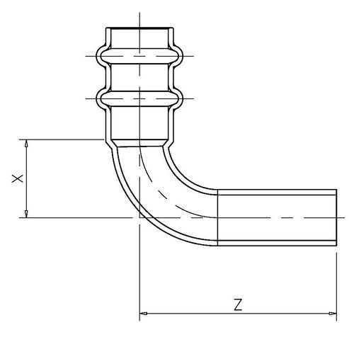 Main product image of 1-3/8" OD ACR FTG x Copper Press 90-Degree Street Elbow