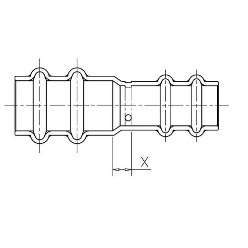 7/8" x 5/8" OD ACR Copper Press Reducing Coupling
