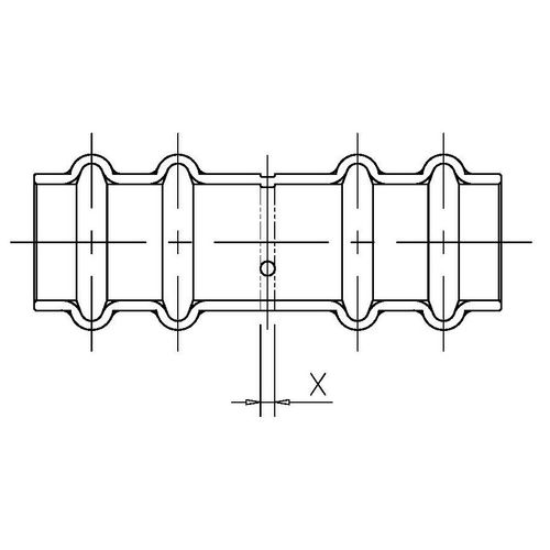 3/4" OD ACR Copper Press Coupling, Staked Stop