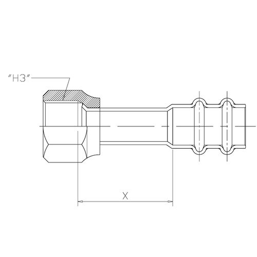 1/2" OD ACR Copper Press SAE Flare