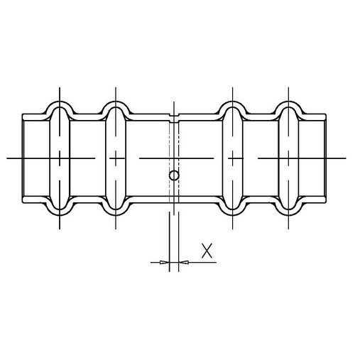 3/4" OD ACR Copper Press Extended Length Coupling, No-Stop