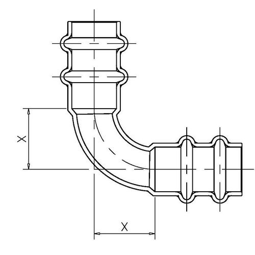 1-3/8" OD ACR FTG x Copper Press 90-Degree Street Elbow
