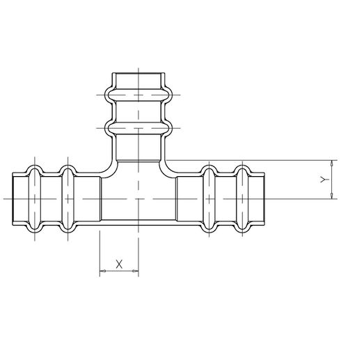 3/4" OD ACR Copper Press Tee