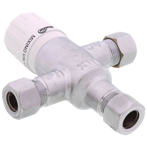 Main product image of 3/8" Compression Chrome Plated Thermostatic Mixing Valve w/ Check Valve (Lead Free)