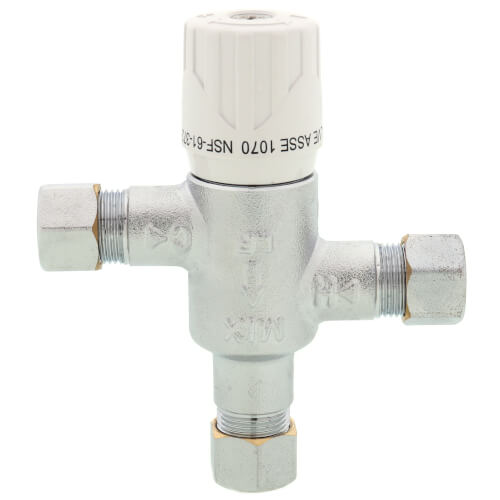 Main product image of 3/8" Compression Chrome Plated Thermostatic Mixing Valve w/ Check Valve (Lead Free)