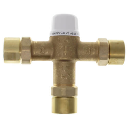 3/4" Union Female Threaded Mixing Valve, 80 to 120F (Lead Free)