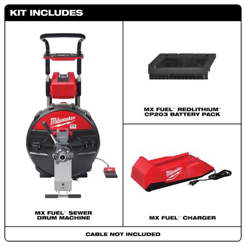 Main product image of MX Fuel Sewer Drum Machine for 5/8" - 3/4"