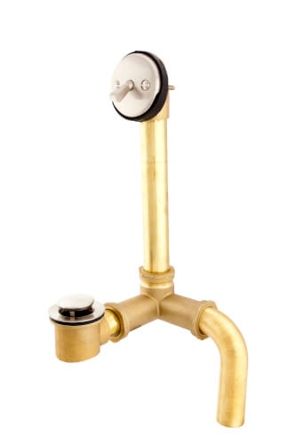 Main product image of Brushed Nickel Pop-Up Side Outlet Drain w/ 1-1/2" Brass Tubing & Nuts (17 Gauge)