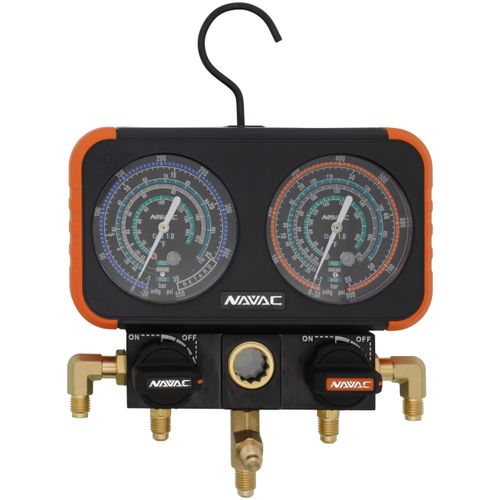 Main product image of 3-1/8" OD Pro Plus Manifold Gauge, Aluminum Body, for R32/454B/22 Refrigerants