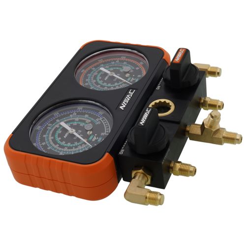 Main product image of 3-1/8" OD Pro Plus Manifold Gauge, Aluminum Body, for R32/454B/22 Refrigerants