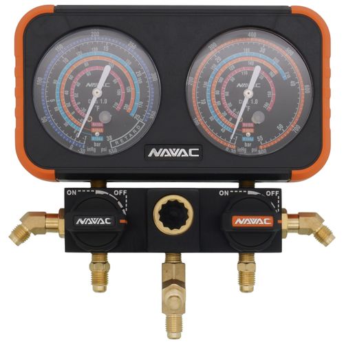 Main product image of 3-1/8" OD Pro Plus Manifold Gauge, Aluminum Body, for R134a/404A/410A Refrigerants