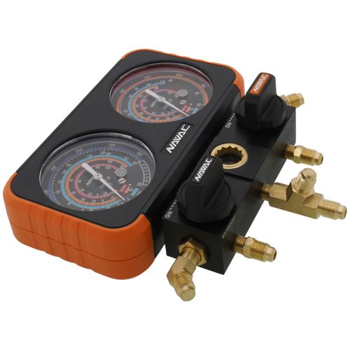 Main product image of 3-1/8" OD Pro Plus Manifold Gauge, Aluminum Body, for R134a/404A/410A Refrigerants
