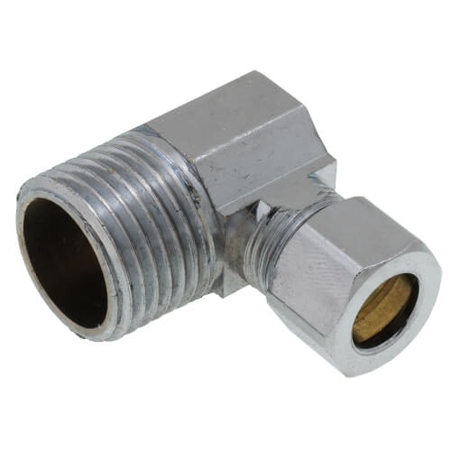 Main product image of 3/8" OD x 1/2" MIP Chrome Plated Compression Elbow, Lead Free