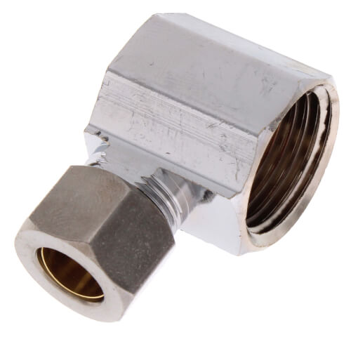 Main product image of 3/8" OD x 1/2" FIP Chrome Plated Compression Elbow, Lead Free