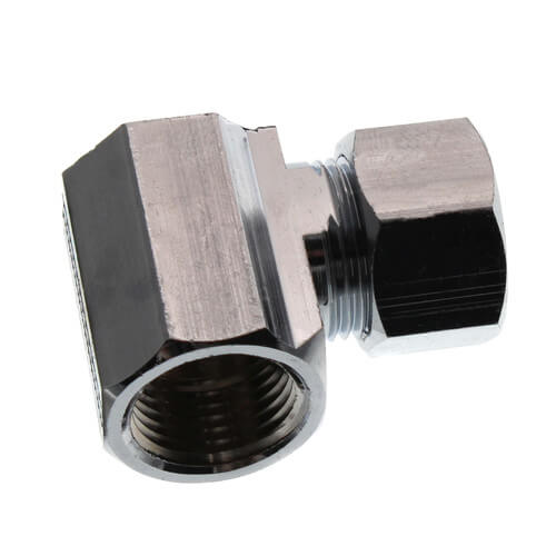 Main product image of 1/2" OD x 3/8" FIP Chrome Plated Compression Elbow, Lead Free
