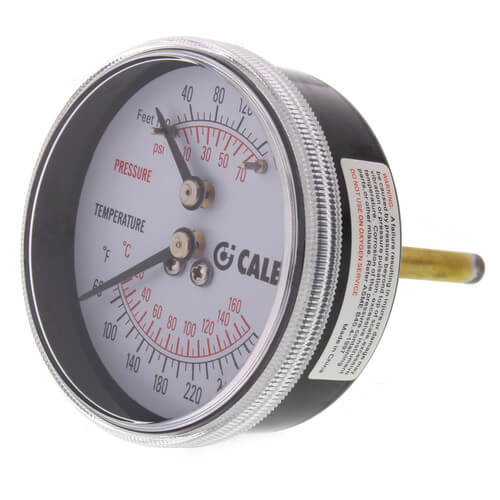 Main product image of 1/4" Threaded Tridicator Dual Pressure / Temperature Gauge