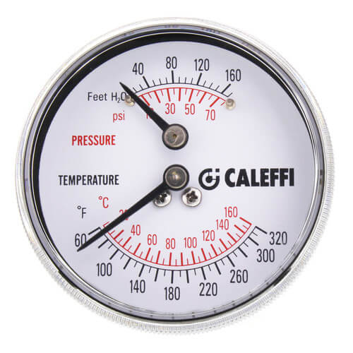 Main product image of 1/4" Threaded Tridicator Dual Pressure / Temperature Gauge