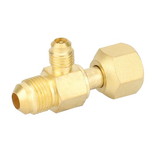 Main product image of 1/4" Access Tee Connector w/ Flare Nut, 3/8" SAE x 3/8" FE SAE Swivel, Nut on Run