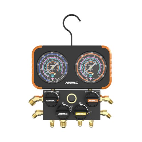 Main product image of 3-18", 4-Valve Pro Plus Manifold Gauge for R-410A/22/134a/R-404A Refrigerants