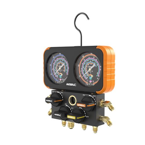 Main product image of 3-18", 4-Valve Pro Plus Manifold Gauge for R-410A/22/134a/R-404A Refrigerants