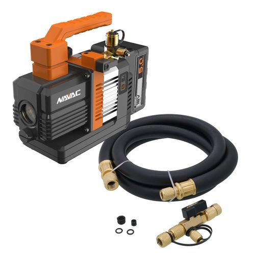 Main product image of Cordless Vacuum Pump, BreakFree Series (2 CFM) & Pro Series Rapid Evacuation Kit with Valve Core Removal Tool and Hose (3/8" to 1/4" Fitting)
