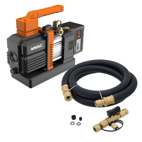 Main product image of Cordless Vacuum Pump, BreakFree Series (4 CFM) & Pro Series Rapid Evacuation Kit with Valve Core Removal Tool and Hose (3/8" to 1/4" Fitting)