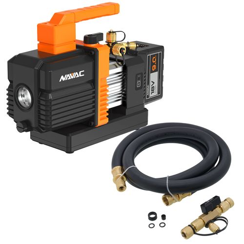 Main product image of Cordless Vacuum Pump, BreakFree Series (6 CFM) & Pro Series Rapid Evacuation Kit with Valve Core Removal Tool and Hose (1/2" to 1/4" Fitting)