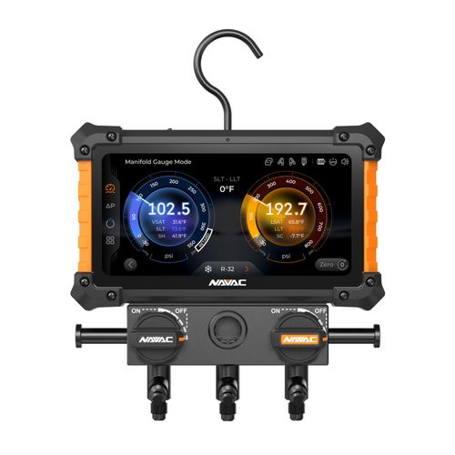 Main product image of Digital Manifold Gauge 2 Valve w/ Wireless Temp Clamps (Bluetooth and myNAVAC App Compatible) - w/o Vacuum Gauge